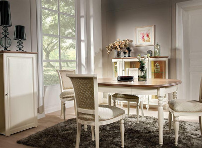 Dining table set, 4x chairs, armchair set, tables, dining room group, 5-piece.